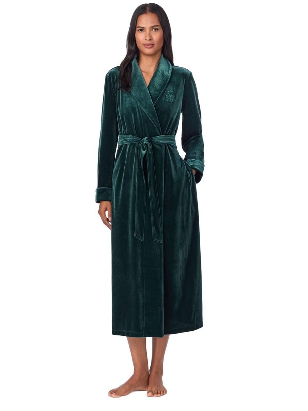 Lauren Ralph Lauren Green Velvet Robe M
